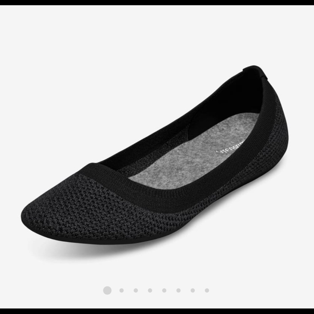 Allbirds Tree Breezers Flats Heathered Black (Black Sole) Womens 8.5